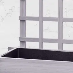 Outsunny 3 Tier Garden Planters with Trellis for Vine Climbing, Wooden Raised Beds, 95x95x110cm, Grey - 9