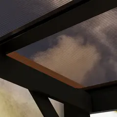 Outsunny 3 x 3(m) Metal Pergola with UPF 50+ and Waterproof Polycarbonate Roof, Wall-Mounted or Free Standing Garden Gazebo, Wind-resistant Outdoor Sun Shade, Dark Grey - 9