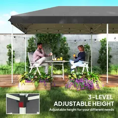 Outsunny 3 x 6m Pop Up Gazebo, Outdoor Canopy Shelter, Marquee Party Wedding Tent with 6 Mesh Walls and Carry Bag, Black - 6