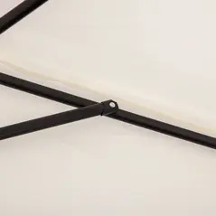 Outsunny 3(m) Half Parasol, Semi Round Umbrella with Metal Frame, Crank Handle for Balcony, Garden, Cream White - 9