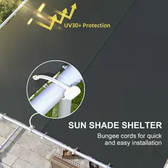 Outsunny 3 x 3(m) Mobile Pergola Kit, Portable Garden Gazebo with Wheels, Sandbags, Steel Frame, UV-Resistant - 5