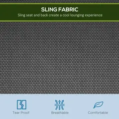 Outsunny 3 Seater Swing Chair, Garden Swing Bench with Adjustable Tilting Canopy, Breathable Mesh Seat and Heavy Duty Metal Frame for Patio, Garden, Dark Grey - 5