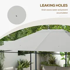 Outsunny 3 x 4m Gazebo Canopy Replacement Cover, Gazebo Roof Replacement (TOP COVER ONLY), Light Grey - 7