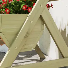 Outsunny 3 Tier Raised Garden Bed Wooden Elevated Planter Box Kit, 66L for Flower, Vegetable, Herb, 65x75x78cm, Green - 8