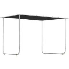 Outsunny 3 x 3(m) Mobile Pergola Kit, Portable Garden Gazebo with Wheels, Sandbags, Steel Frame, UV-Resistant - 1