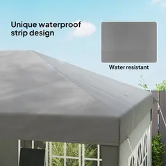 Outsunny 3 x 6m Pop-Up Gazebo, with Removable Walls - Grey - 6