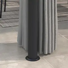 Outsunny 3 x 3(m) Patio Gazebo Canopy Garden Pavilion Tent Shelter Marquee with 2 Tier Roof, Netting and Curtains, Light Grey - 7