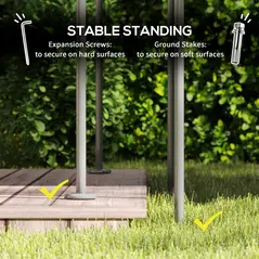 Outsunny 3 x 4m Metal Frame, Two-Tier Roof Gazebo - Dark Grey - 7