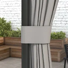 Outsunny 3 x 3(m) Patio Gazebo Canopy Garden Pavilion Tent Shelter Marquee with 2 Tier Roof, Netting and Curtains, Light Grey - 8