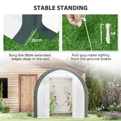 Outsunny 3 x 2(m) Walk-In Tunnel Greenhouse, with Accessories - White - 7