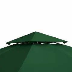 Outsunny 3(m) Gazebo Top Cover Double Tier Canopy Replacement Pavilion Roof Dark Green - 9