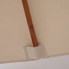 Outsunny 3 x 3 metre Patio Parasol Garden Umbrellas Sunshade Outdoor Wooden Parasol Canopy Double Tier, Beige, BASE NOT INCLUDED - 9