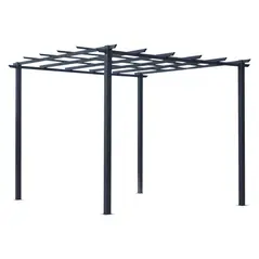 Outsunny 3 x 3 Meter Metal Pergola Garden Gazebo Grape Trellis for Climbing Plants Outdoor Sun Shelter Arbours - 1