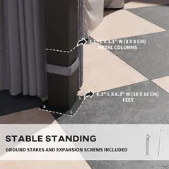 Outsunny 3 x 3(m) Hardtop Gazebo Canopy with 7mm Double Polycarbonate Roof, Garden Gazebo Permanent Pavilion with Mosquito Netting and Curtains for Patio, Deck, Dark Grey - 5