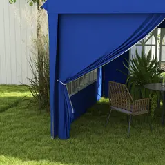 Outsunny 3 x 6m Pop-Up Gazebo, with Curtain Walls and Windows - Blue - 9