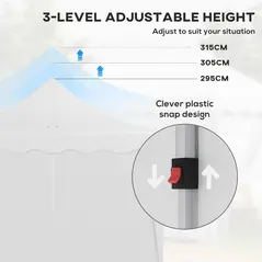 Outsunny 3 x 6m Pop Up Gazebo with Sides, UPF50+ Height Adjustable Marquee Party Tent, Wedding Canopy, Instant Event Shelter with Carry Bag and Sand Bags for Garden, White - 5