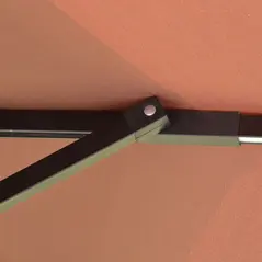 Outsunny 3(m) Cantilever Banana Parasol Hanging Umbrella with Double Roof, LED Solar lights, Crank, 8 Sturdy Ribs and Cross Base for Outdoor, Garden, Patio, Coffee - 8