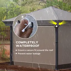 Outsunny 3 x 3 (m) Gazebo Protective Cover, Waterproof Cover for Gazebo, Canopy, and Tent - 5
