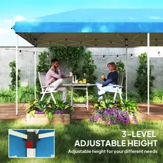 Outsunny 3 x 6m Pop Up Gazebo, Outdoor Canopy Shelter, Marquee Party Wedding Tent with 6 Mesh Walls and Carry Bag, Blue - 7