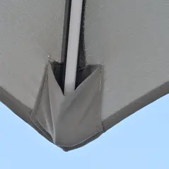 Outsunny 3(m) Cantilever Banana Parasol Hanging Umbrella with Double Roof, LED Solar lights, Crank, 8 Sturdy Ribs and Cross Base for Outdoor, Garden, Patio, Light Grey - 8