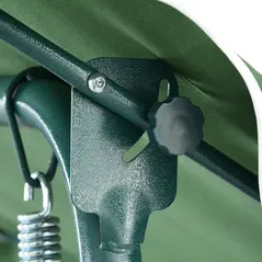 Outsunny 3 Seater Garden Swing Seat Chair Outdoor Bench with Adjustable Canopy and Metal Frame, Green Stripes - 8