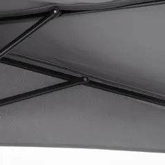 Outsunny 3(m) Half Parasol Semi Round Umbrella Patio Metal Frame Crank Handle for Balcony-- NO BASE INCLUDED, Grey - 9