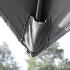 Outsunny 3 x 3(m) Cantilever Parasol with Aluminium Frame, Crank and Tilt, 360-Degree Rotation, Double Top Garden Umbrella with Cover (Only Cross Base), Light Grey - 9