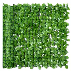 Outsunny 3 x 1m Artificial Leaf Wall - Green - 1