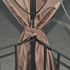 Outsunny 3 x 3 m Garden Gazebo Double Roof Marquee Patio Wedding Party Tent Canopy Shelter with Sidewalls (Brown) - 8