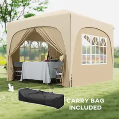 Outsunny 3 x 3m Pop-Up Gazebo Shelter, with Accessories - Sand - 7