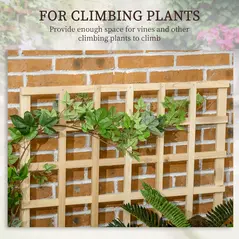 Outsunny 3 Tier Garden Planters with Trellis for Vine Climbing, Wooden Raised Beds, 95x95x110cm, Natural Tone - 4