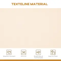 Outsunny 3 Seater Swing Chair, Garden Swing Bench with Canopy, Breathable Mesh Seat and Heavy Duty Steel Frame for Patio, Yard, Beige - 7