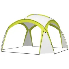 Outsunny 3.5 x 3.5M Camping Gazebo, Outdoor Event Shelter Dome Tent Garden Sun Shelter Patio Spire Arc Pavilion Camp Sun Shade Tent for 6-8 Person, Green - 1