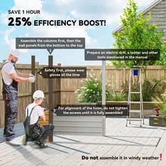 Outsunny 3.7 x 7.9ft Galvanised Steel Shed, with Latched Door and Padlock - Oak - 4