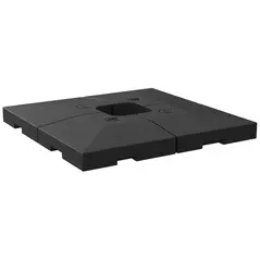 Outsunny 4 Pieces Fillable Parasol Base, Heavy Duty Umbrella Weights for Cross Stand, Square Holder for Cantilever Parasol, Total 120KG Sand/ 80L Water Filled (Metal Pole & Cross Stand NOT INCLUDED) - 1