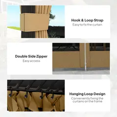 Outsunny 3.6 x 3 m Aluminium Hardtop Gazebo, with Accessories - Brown - 6