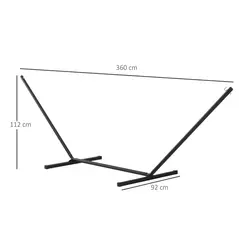 Outsunny 3.6m Extra-long Universal Hammock Stand Metal Frame Garden Camping Picnic Outdoor Patio Replacement – Stand Only - 3