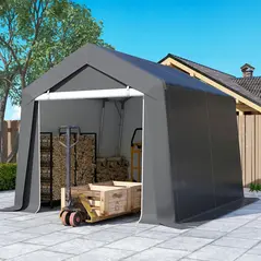 Outsunny 3.6 x 2.1m Portable Outdoor Shed, with Window - Dark Grey - 9