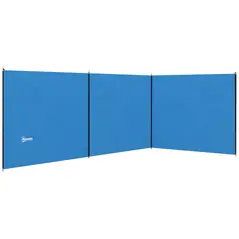 Outsunny 4 Pole Camping Windbreaks, Beach Wind Shield Shelter with Carry Bag and Steel Poles, Outdoor Caravan Privacy Shield, 540cm x 150cm, Blue - 1