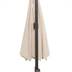 Outsunny 3M Banana Parasol Hanging Cantilever Umbrella W/ Cross Base Hand Crank Aluminium Frame 360°Rotation Hand Crank-Beige - 8