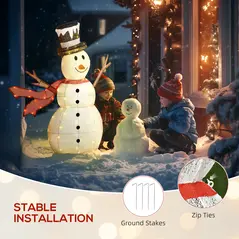 Outsunny 3ft 78 LED Light Outdoor Snowman Decoration, with Accessories - 7