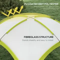 Outsunny 3.5 x 3.5M Camping Gazebo, Outdoor Event Shelter Dome Tent Garden Sun Shelter Patio Spire Arc Pavilion Camp Sun Shade Tent for 6-8 Person, Green - 4