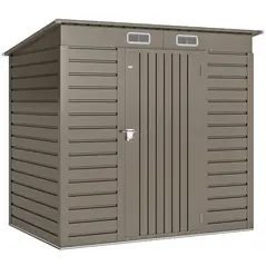 Outsunny 4 x 6ft Galvanised Metal Garden Shed, with Locking Door - Grey - 1