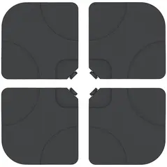 Outsunny 4 Pieces Parasol Base Stand Weights for Banana Hanging Cantilever Umbrella, Water and Sand Filled, Up to 72kg, Black - 1