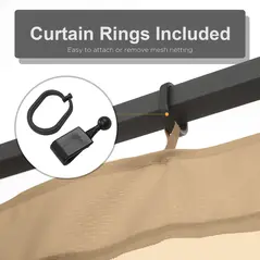 Outsunny 302 x 207cm Universal Replacement Mesh Sidewall Netting for Gazebos and Canopy Tents, (Sidewall Only) Beige - 5