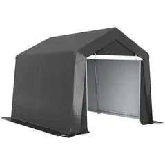 Outsunny 3.6 x 2.1m Portable Outdoor Shed, with Window - Dark Grey - 1