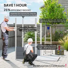 Outsunny 4 x 6ft Garden Shed, Plastic Shed with Floor, Window, Lockable Door and Vents, Resin Tool Shed for Outdoor Patio Storage, Zero Maintenance, Grey - 4