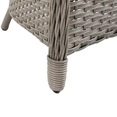 Outsunny 4 Seater Rattan Garden Furniture Set with Cushions, Round PE Rattan Dining Set with Glass-Top Table, Umbrella Hole, Outdoor Garden Table and Chairs, Mixed Grey - 8