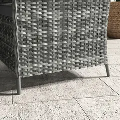 Outsunny 4 Seater Rattan Dining Set with Parasol & Cushions - Mixed Grey - 9