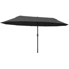 Outsunny 4.6m Double Garden Parasol - Black - 1